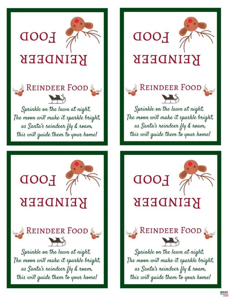Free Printable Reindeer Food Poem - Free Printable Templates