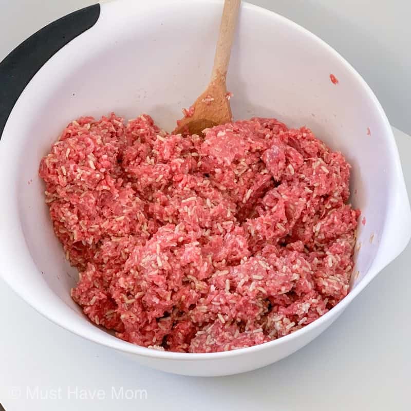 porcupine meatballs mixture