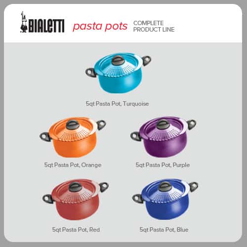 Bialetti 5qt. Pasta Pot with Cook & Drain Convenience - Black