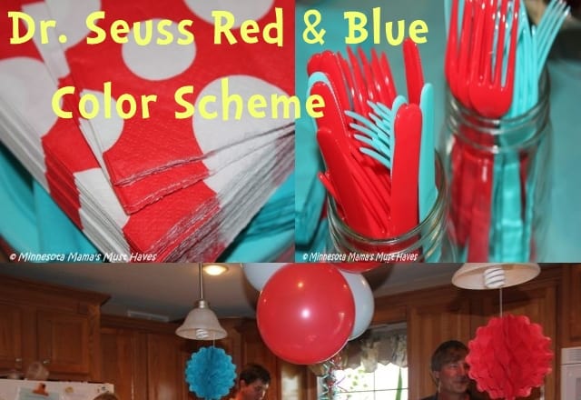 Dr Seuss red and blue color scheme