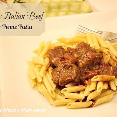 Savory Italian Beef over Penne Pasta Crock-Pot Recipe! Crock-Pot Recipes Are a Huge Timesaver!