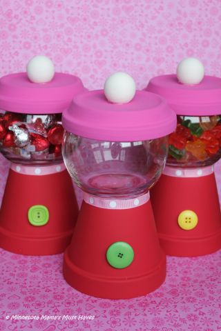 DIY Valentine's Day Gumball Candy Dish! Teacher Gift for under $5!