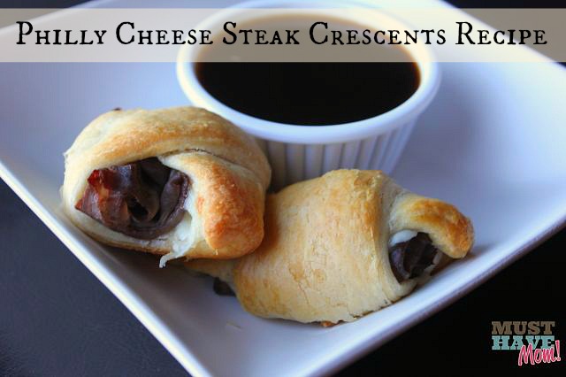 Philly Cheese Steak Crescents With Au Jus Recipe!