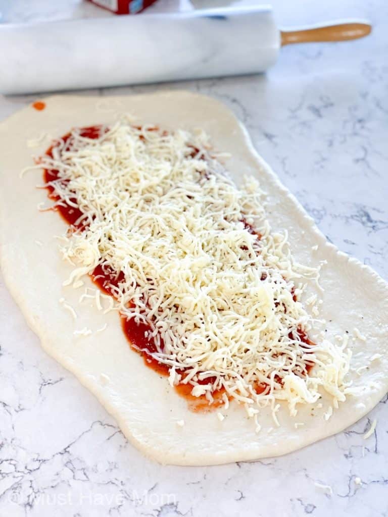 roll the pizza braid dough out