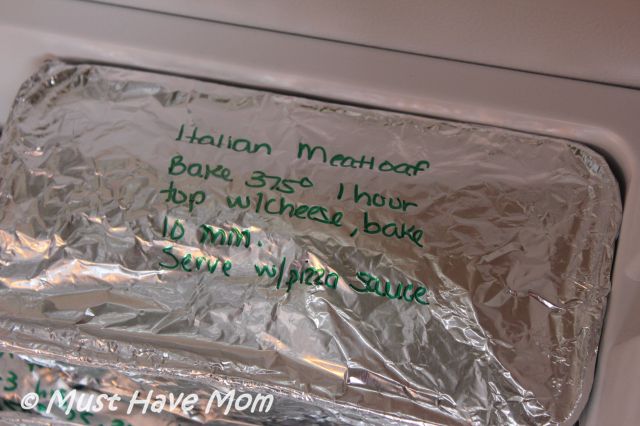 Label all meals with cooking instructions