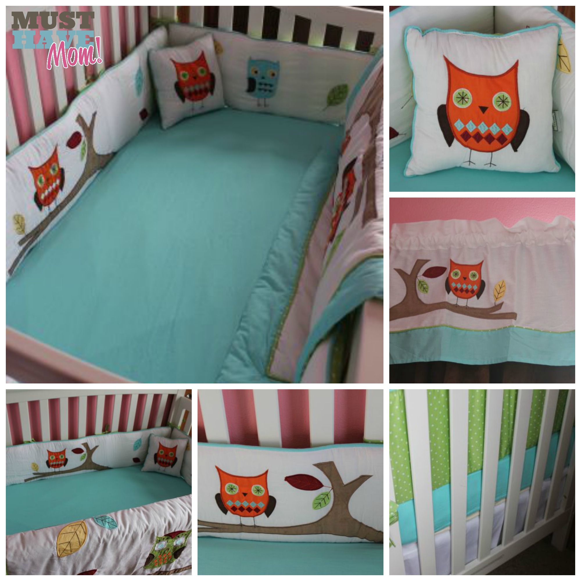 owl baby crib set