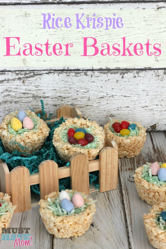 Rice Krispies Easter Baskets With HERSHEY'S Eggs & Jelly Beans - Must Have Mom