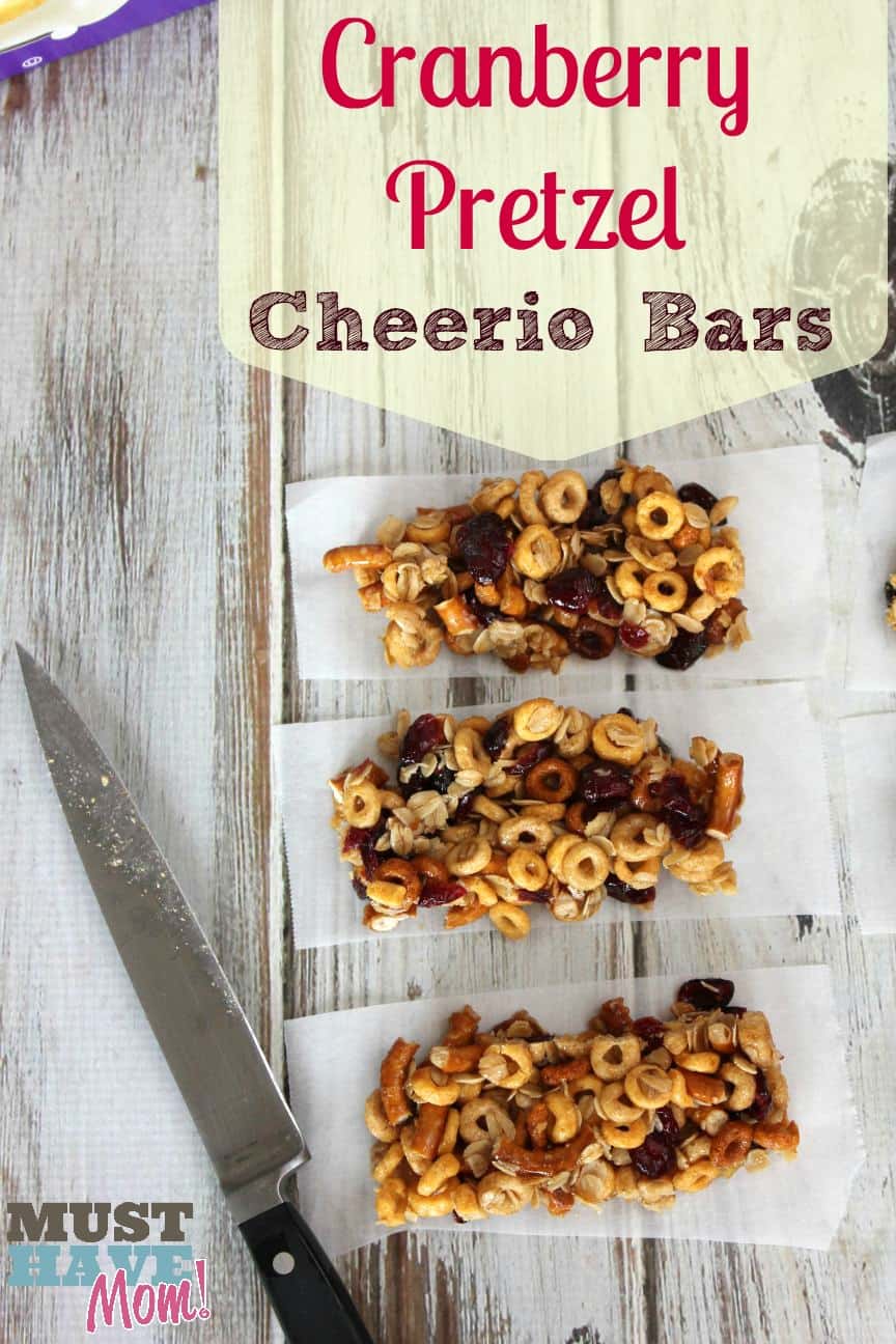 Cranberry Pretzel Cheerio Bars Recipe: Healthy Homemade Snacks!