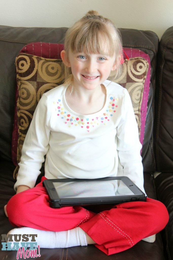 Danika playing Peppa Pig's Party App