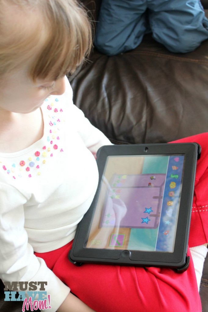 Danika Playing iPad Peppa Pig Party Time App