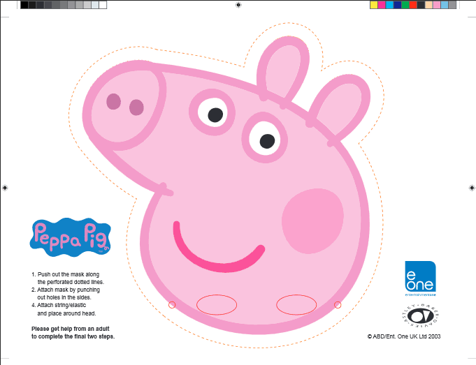 Peppa Pig Party Mask Free Printable