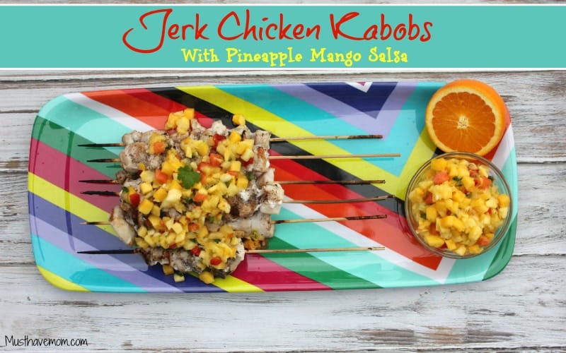 Jerk Chicken Kabobs with Pineapple Mango Salsa Recipe