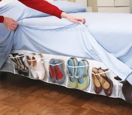 Bed Skirt Shoe Storage