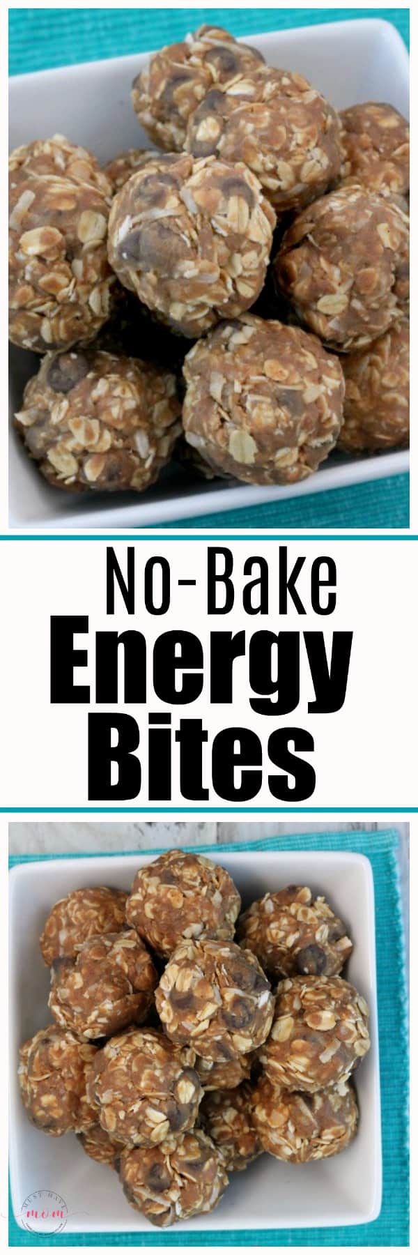 Quick and easy no bake energy bites recipe for grab and go breakfast or healthy snack. Pin for meal prep ideas!