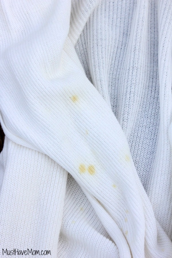 Stains close up - How to bleach delicates