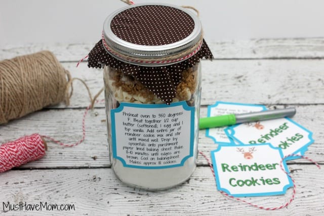 Reindeer Cookies In A Jar Recipe & Instructions