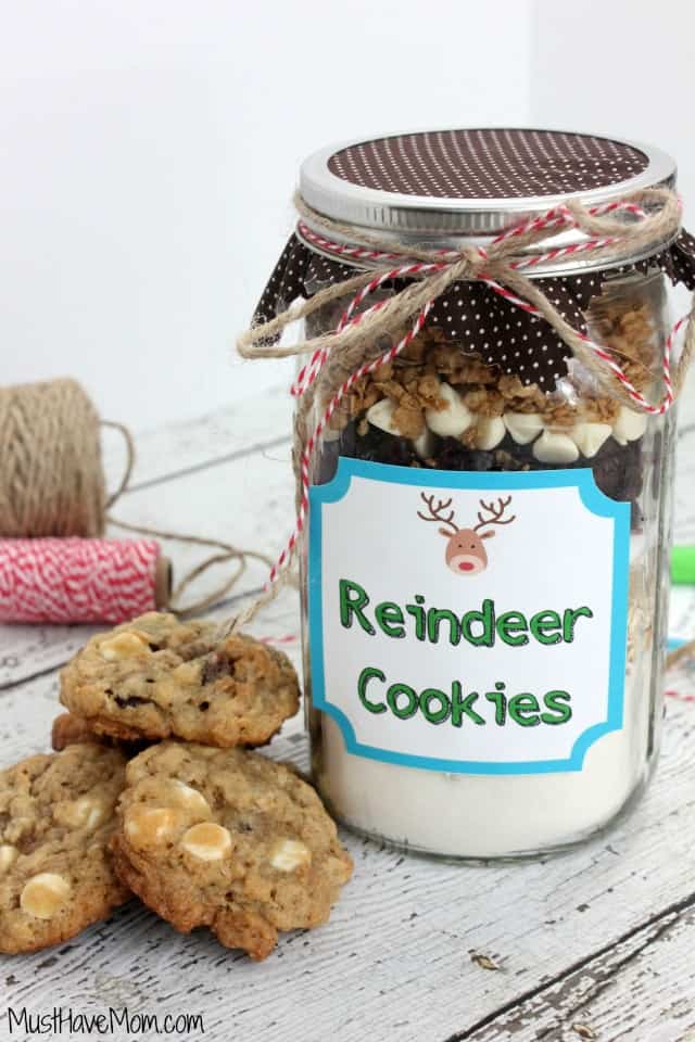 Reindeer Cookies In A Jar Recipe & Instructions With FREE Printable!