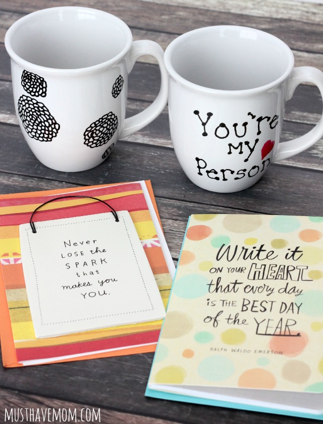 Pair a DIY Coffee Mug with a Hallmark Card for a Valentine's friendship gift!