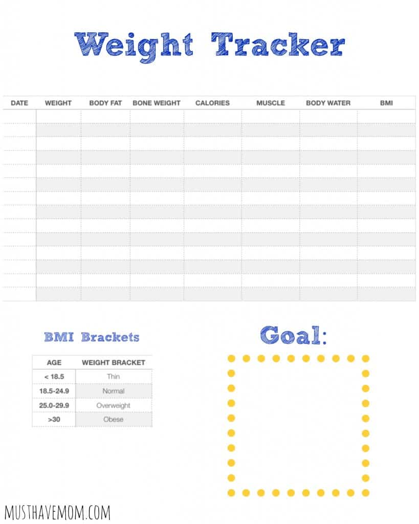 Weight Tracker Printable