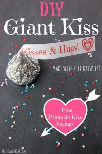 DIY Giant Kiss Made With Rice Krispies + FREE Printable Kiss Tags ...