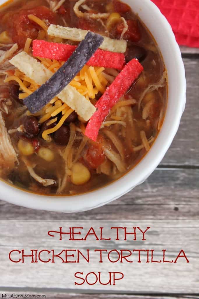 Healthy Chicken Tortilla Soup Slow Cooker Recipe