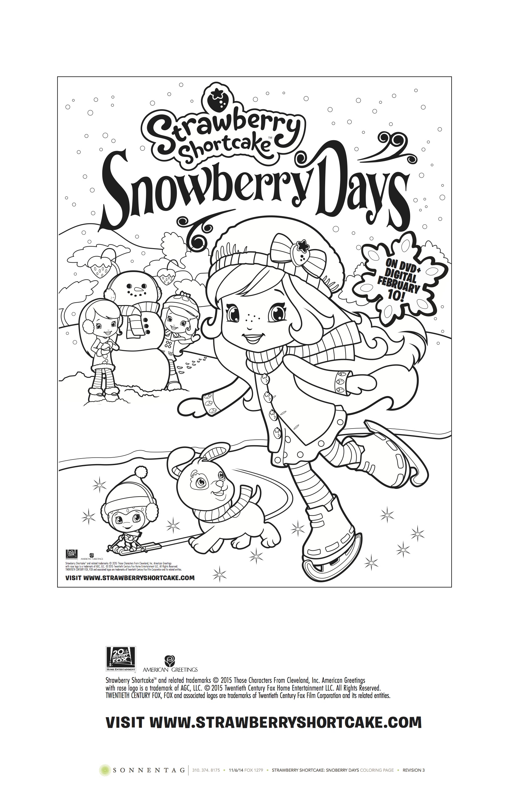Strawberry Shortcake Free Printable Coloring Pages
