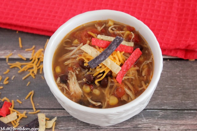 Healthy Chicken Tortilla Soup Slow Cooker Recipe