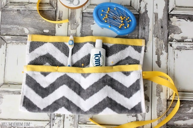 DIY Reusable Washcloth Travel Toothbrush Holder