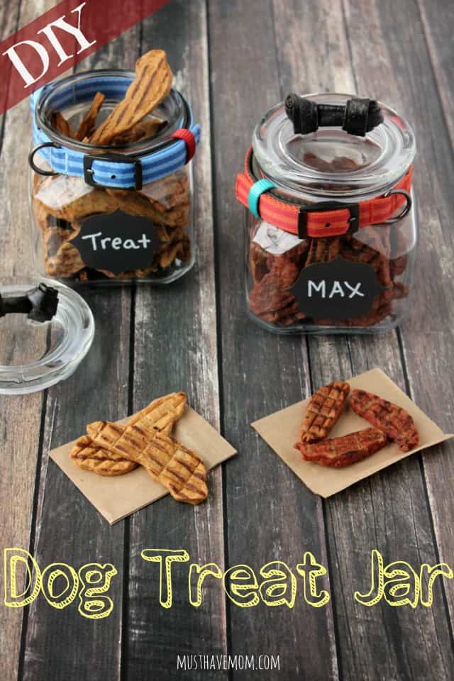 Easy DIY Dog Treat Jar! Love how easy this is and how adorable it turns out!