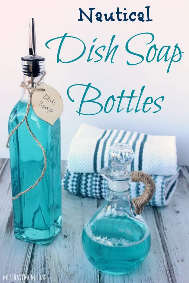 Easy DIY Nautical Dish Soap Bottles