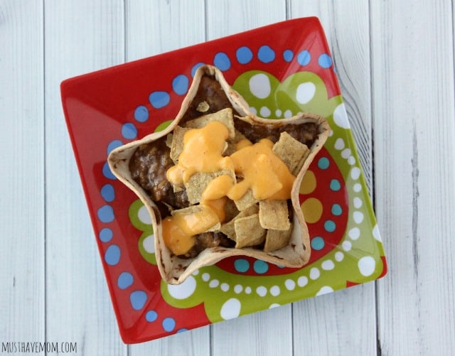 Fiesta Taco Bowls with cheese and corn chips