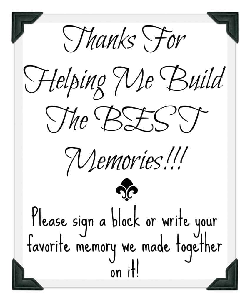 Graduation Memory Jenga Building Memories Free Printable