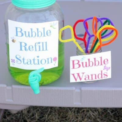 DIY Bubble Refill Station With Free Printable Signs & Homemade Bubble Recipe