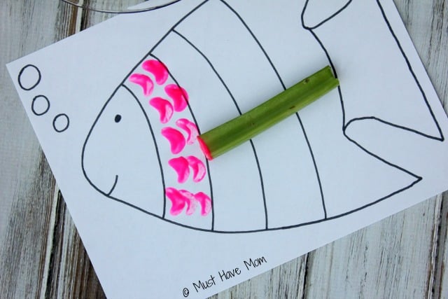 Rainbow Fish Celery Painting Activity With Free Printable Rainbow Fish!