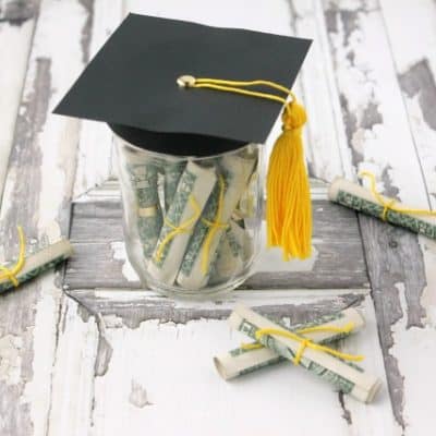 DIY Graduation Gift Idea! Graduation Cap Mason Jar Filled With Money Diplomas!