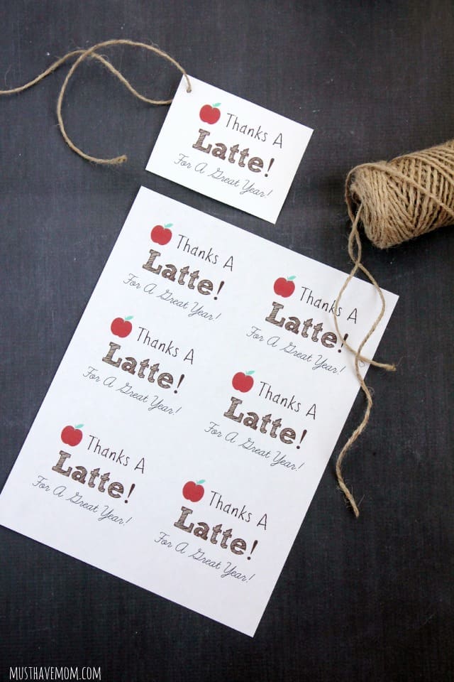Free Printable Teacher Gift Tag Thanks A Latte For A Great Year