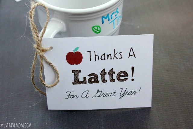 Free Printable Thanks A Latte Gift Tag Teacher Gift Tag