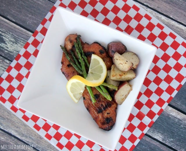 Marinated Turkey Cutlets With Potatoes & Asparagus On The Grill Recipe