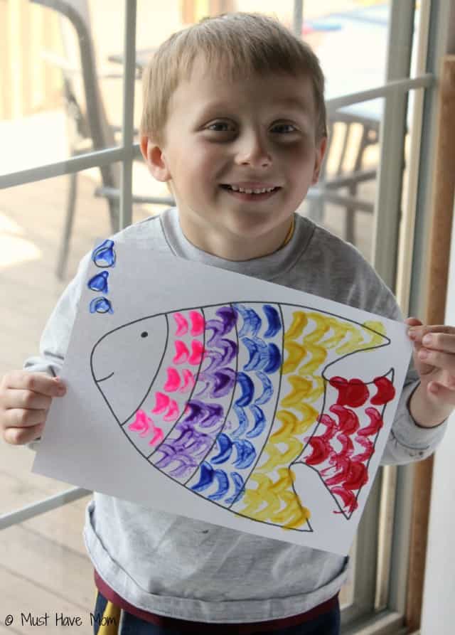 Rainbow Fish Celery Painting Activity With Free Printable Rainbow Fish!