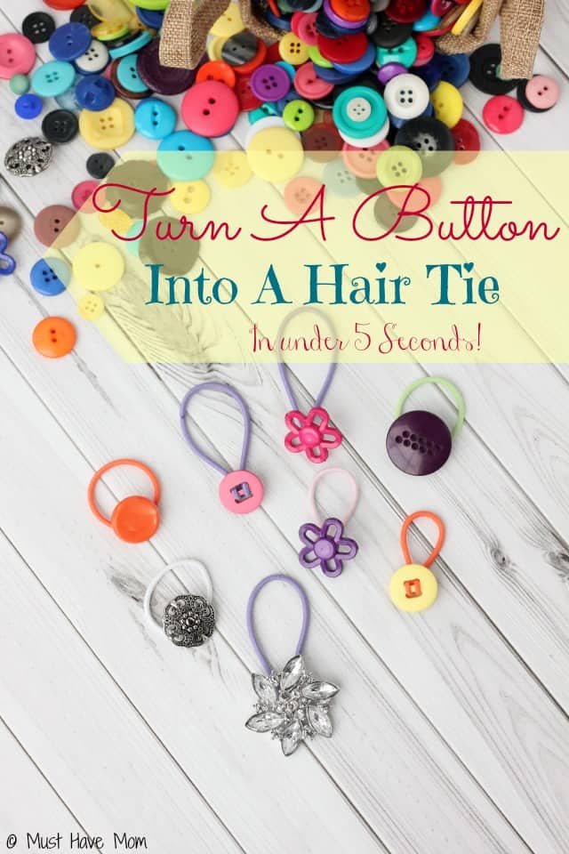 DIY Button Hair Ties in Under 5 Seconds