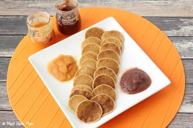 Rice Cereal Pancakes with baby food and baby cereal as an ingredient. Use baby food as a topping. Great way to use up baby rice cereal and baby food once baby moves to finger foods!