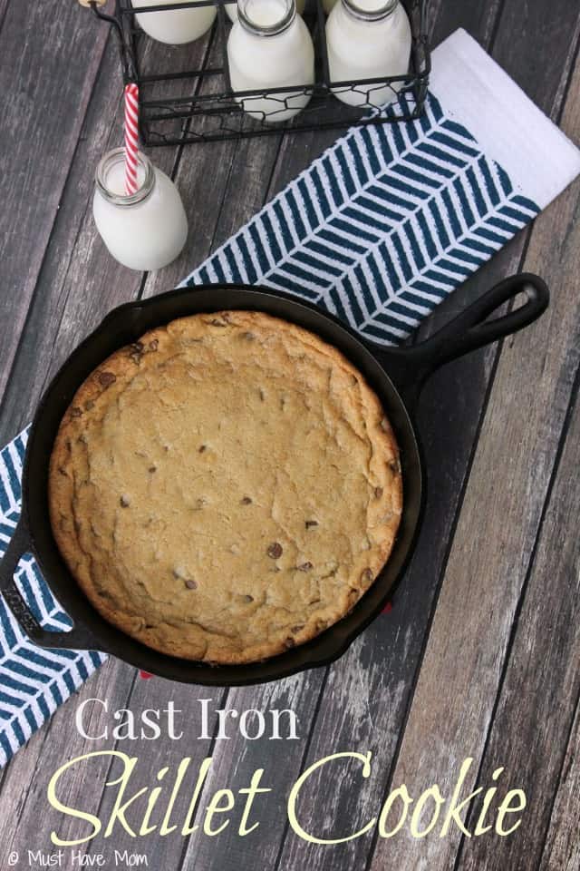 Giant Chocolate Chip Skillet Cookie - Mom With Cookies