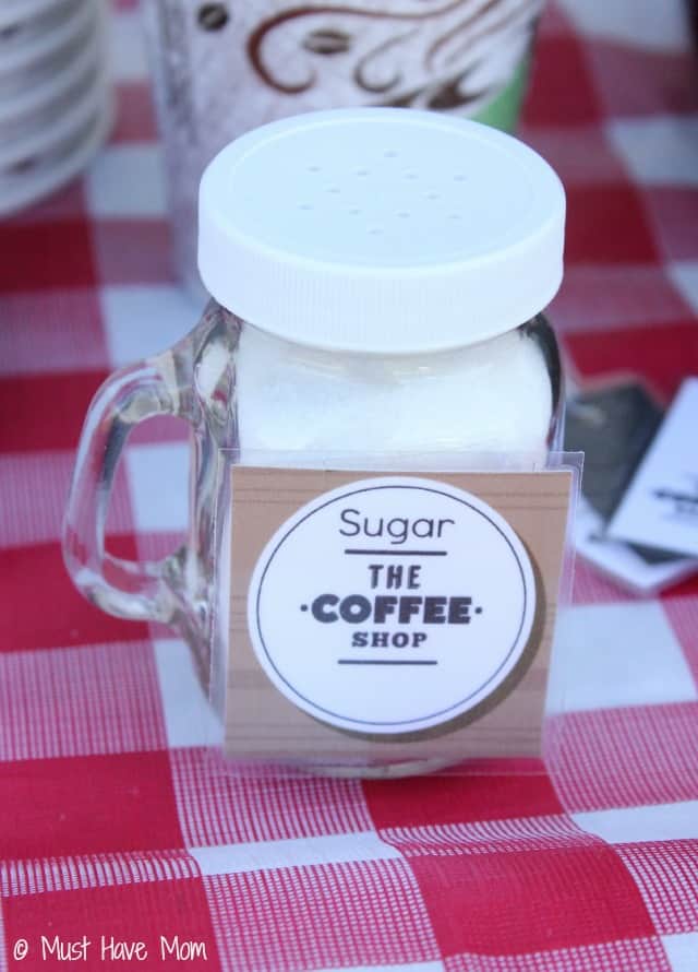 Pretend Play Coffee Shop Idea with tons of fun ideas for outdoor coffee shop setup and free printables too! Love this kids activities idea that they can play outside!