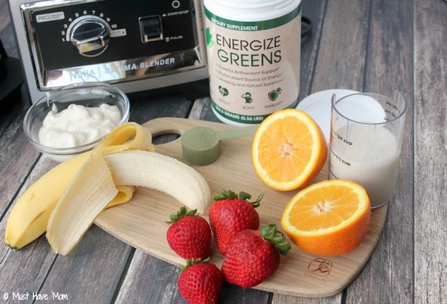 Energize Greens Tropical Smoothie that doesn't TASTE green! This is the best smoothie I've ever had AND it packs all the greens you need so it's super healthy too! But it doesn't taste that way!