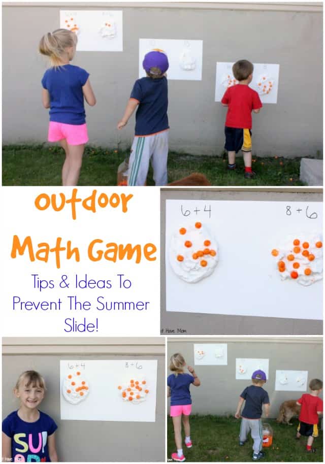 Outdoor Math Game Idea! + Tips and Ideas to prevent the Summer slide the fun way! 