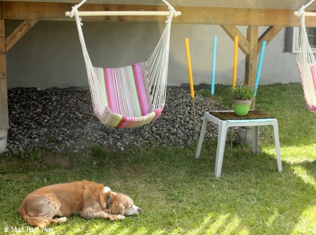 DIY Outdoor Oasis on a budget! Great suggestions for a very inexpensive outdoor relaxation area!