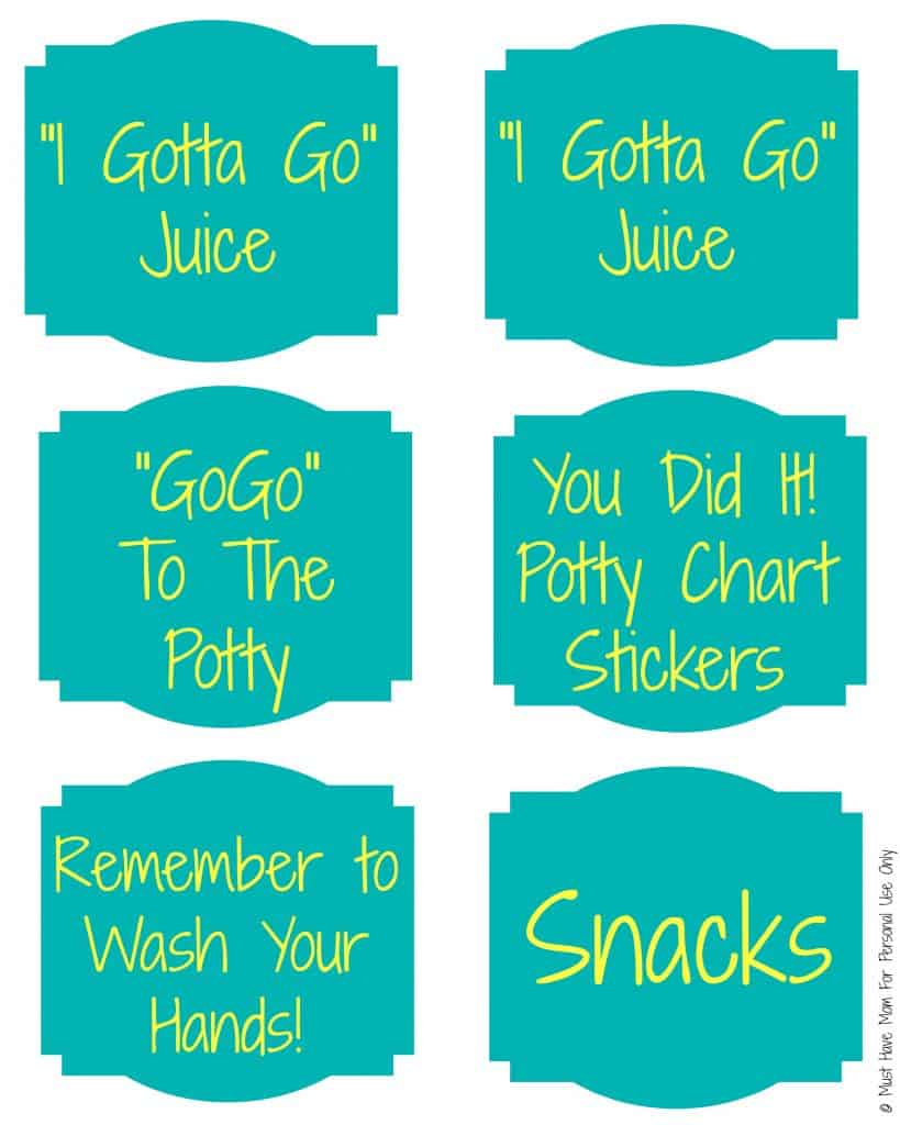 Free Potty Training Party Printable Signs 