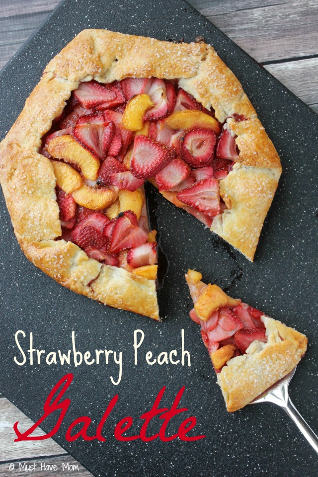 Strawberry Peach Galette Recipe. Easier than pie and tastier too! Uses no lard in the crust either. Great Summer dessert idea for all of that fresh fruit! You can use any kind of fruit!