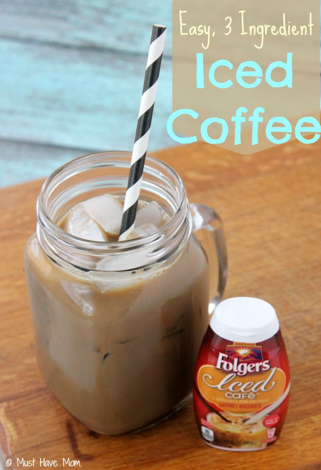 Easy 3 ingredient iced coffee recipe. Easiest iced coffee recipe I've made!