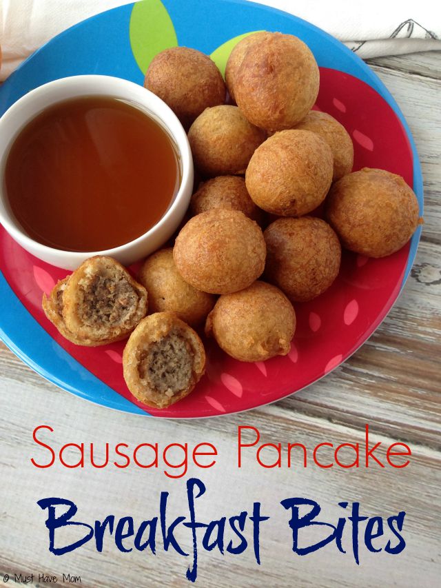 Sausage Pancake Breakfast Bites. Easy kid friendly breakfast idea for busy mornings! 